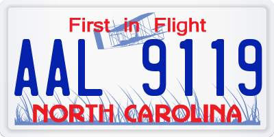 NC license plate AAL9119