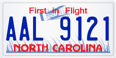 NC license plate AAL9121