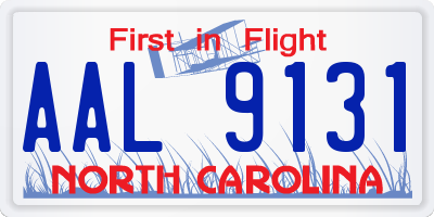 NC license plate AAL9131