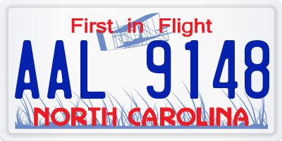 NC license plate AAL9148