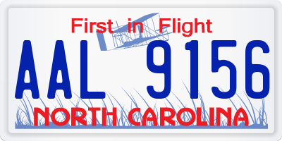 NC license plate AAL9156
