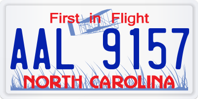 NC license plate AAL9157