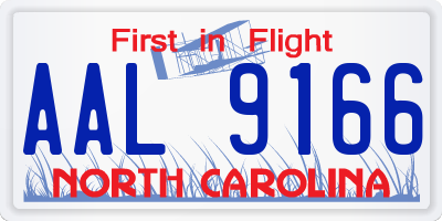 NC license plate AAL9166