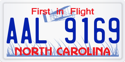 NC license plate AAL9169