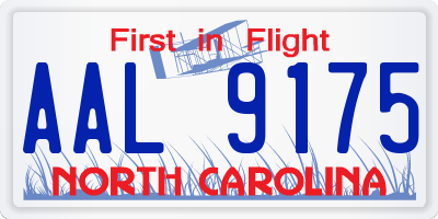 NC license plate AAL9175