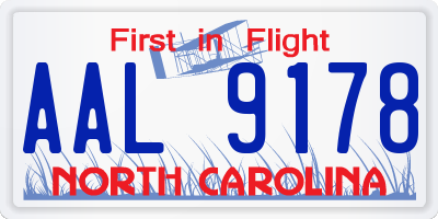 NC license plate AAL9178
