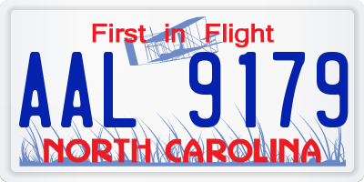 NC license plate AAL9179