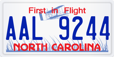 NC license plate AAL9244