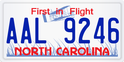 NC license plate AAL9246