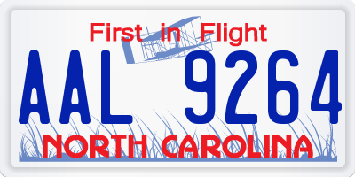 NC license plate AAL9264