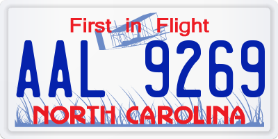 NC license plate AAL9269