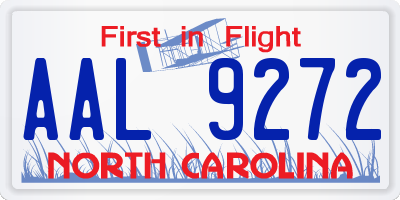 NC license plate AAL9272