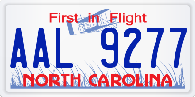 NC license plate AAL9277