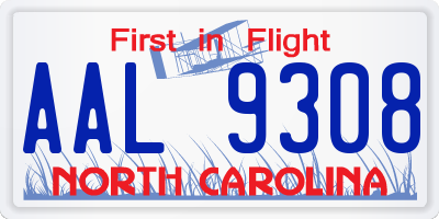 NC license plate AAL9308