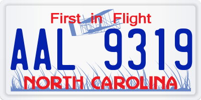 NC license plate AAL9319