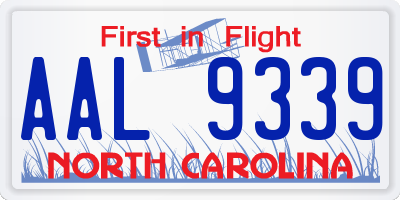 NC license plate AAL9339