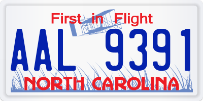 NC license plate AAL9391