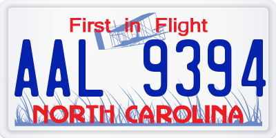 NC license plate AAL9394