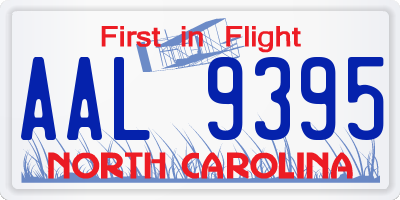 NC license plate AAL9395