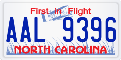 NC license plate AAL9396