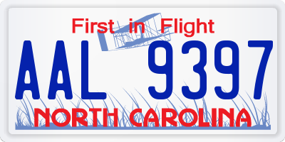 NC license plate AAL9397