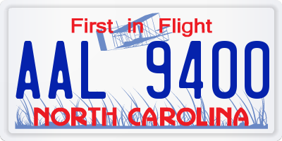 NC license plate AAL9400