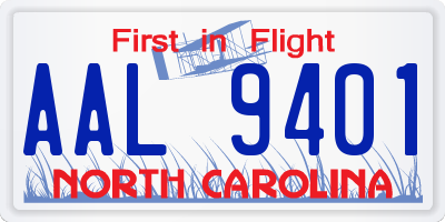 NC license plate AAL9401