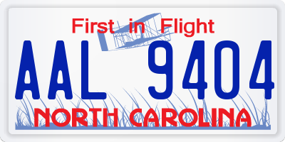 NC license plate AAL9404