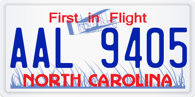 NC license plate AAL9405