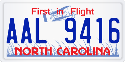 NC license plate AAL9416