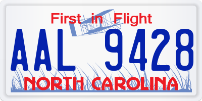 NC license plate AAL9428