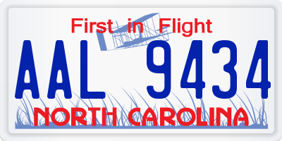 NC license plate AAL9434