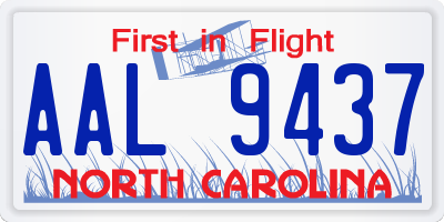 NC license plate AAL9437