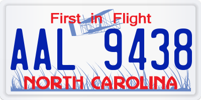 NC license plate AAL9438