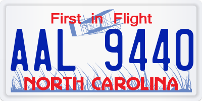 NC license plate AAL9440