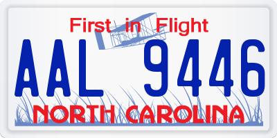 NC license plate AAL9446