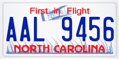 NC license plate AAL9456