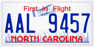 NC license plate AAL9457