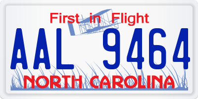 NC license plate AAL9464