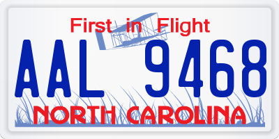 NC license plate AAL9468