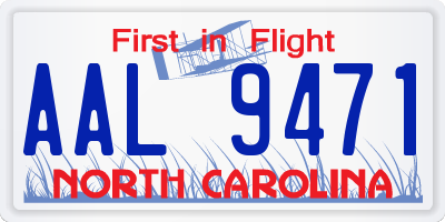 NC license plate AAL9471