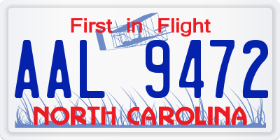 NC license plate AAL9472