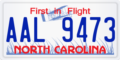 NC license plate AAL9473