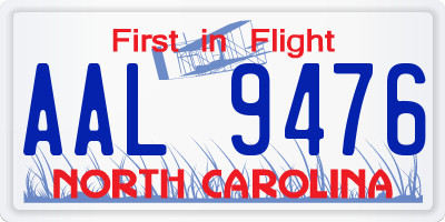 NC license plate AAL9476