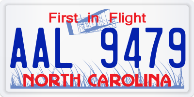 NC license plate AAL9479