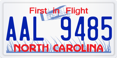 NC license plate AAL9485