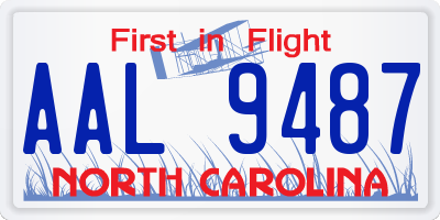 NC license plate AAL9487
