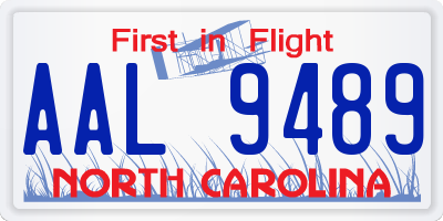 NC license plate AAL9489