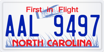 NC license plate AAL9497