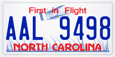 NC license plate AAL9498